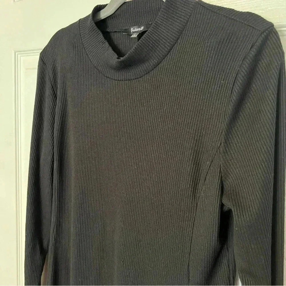 Madewell Ribbed Mock Turtle Neck Dress Short Midi Length - Picture 5 of 6